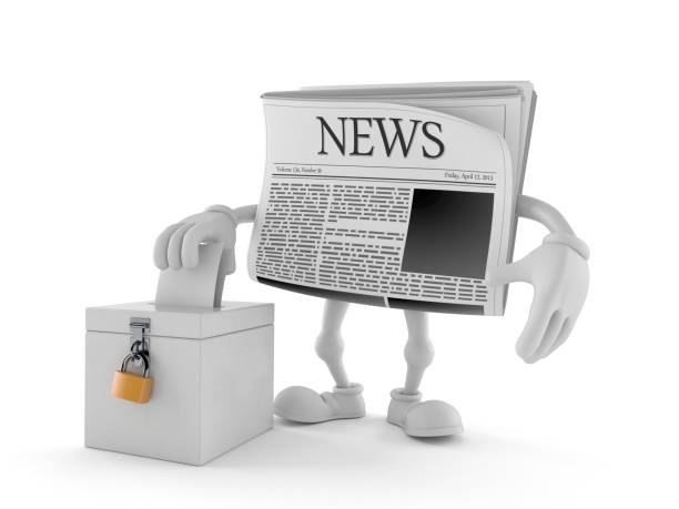 istock Newspaper character with vote ballot 1173115253