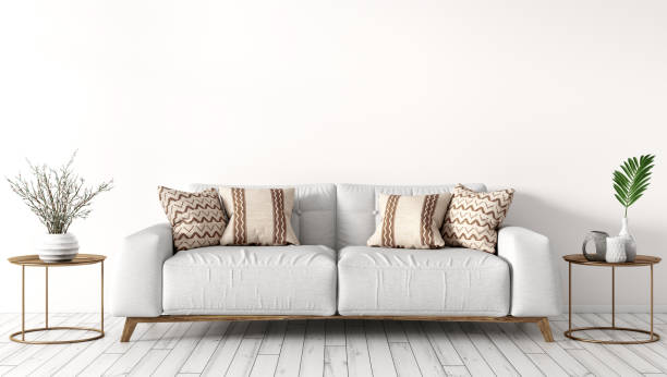 istock Interior of modern living room with white sofa 3d rendering 1173115899