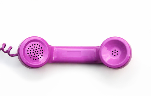 Phone handset in funky purple or fuchsia. 