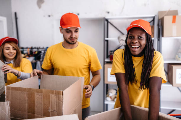 istock Multi-ethnic group of volunteers collecting donations 1173117704
