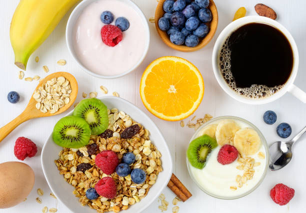 istock Healthy breakfast on the white table 1173118685