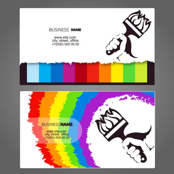 Vector illustration of Painting business card for painter