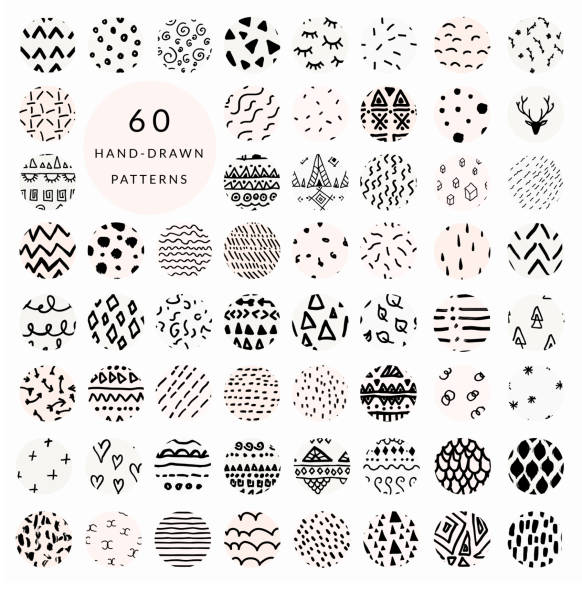 60 Vector Hand Drawn Doodle Patterns Collection vector art illustration