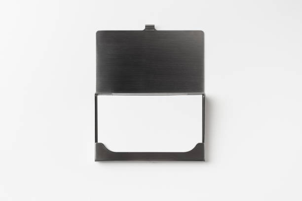 istock top view of business card with case on white 1173127559