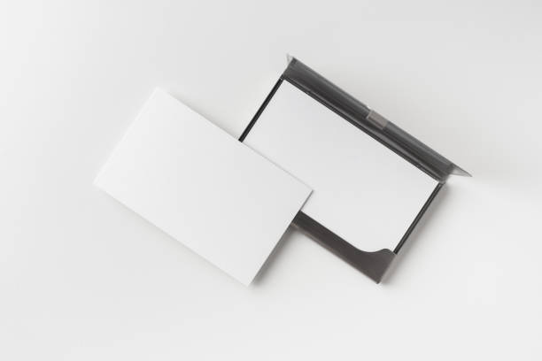 istock top view of business card with case on white 1173127646