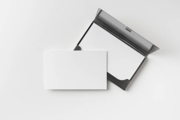 istock top view of business card with case on white 1173127673