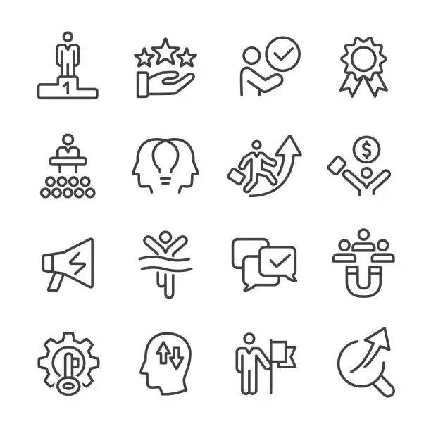 Vector illustration of Motivation Icons - Line Series