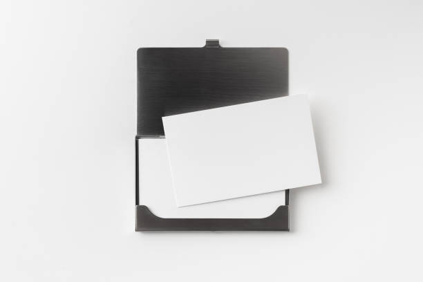 istock top view of business card with case on white 1173127694