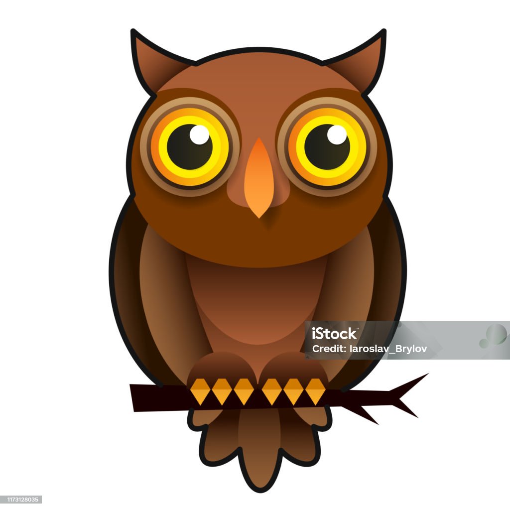 Cartoon Owl Animal Wildlife Cartoon Character Modern Vector Illustration  Stock Illustration - Download Image Now - iStock