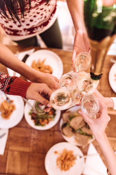 istock toasting people at home for christmas 1173128282