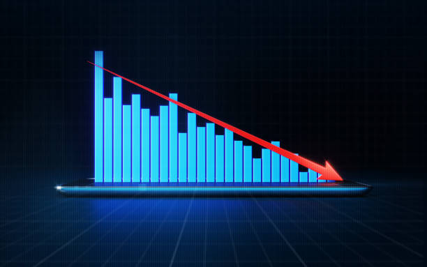 調査結果を示す財務および技術データ分析グラフ - exchange rate decline loss graph ストックフォトと画像