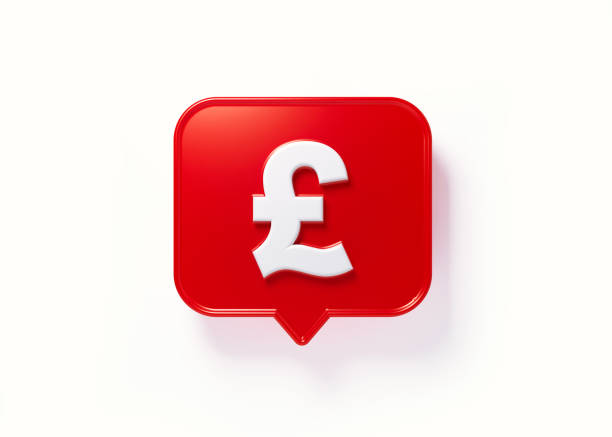 istock Red Speech Bubble with British Pound Symbol on White background 1173130535