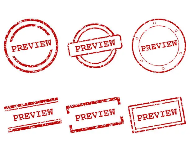 Vector illustration of Preview stamps