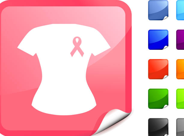 breast cancer t-shirt für lizenzfreie vektorgrafiken pink sticker - t shirt shirt pink blank stock-grafiken, -clipart, -cartoons und -symbole