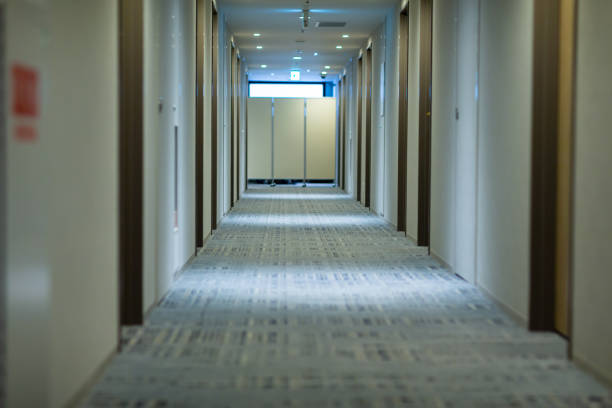istock passage(way, path, passageway, hallway, aisle) with a bedroom at the hotel 1173133418
