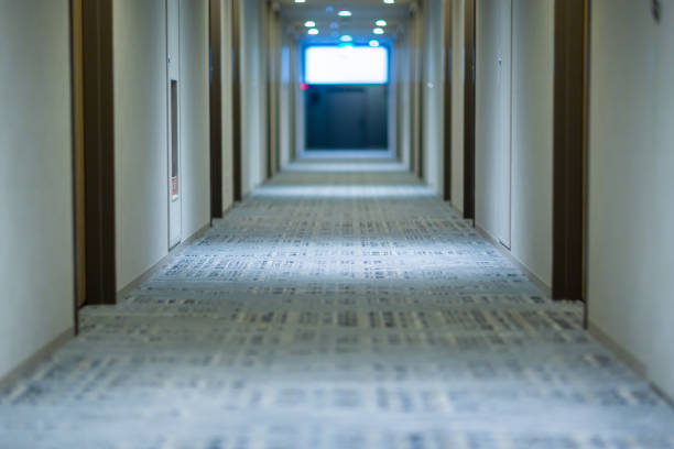 istock passage(way, path, passageway, hallway, aisle) with a bedroom at the hotel 1173133434