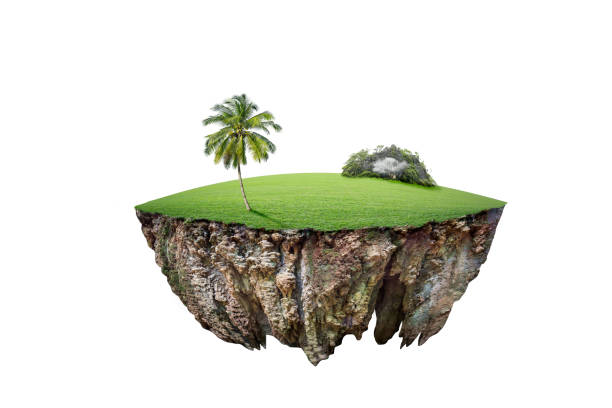 istock round soil ground cross section with earth land and green grass. 1173135180