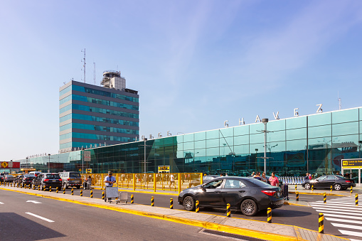 Lima, Peru – February 1, 2019: Terminal of Lima airport (LIM) in Peru.