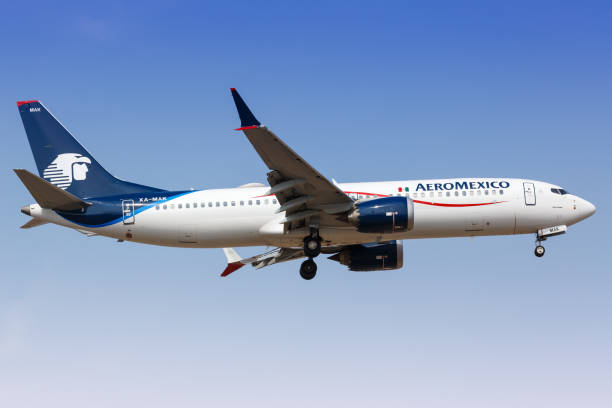 AeroMexico Boeing 737-8 MAX airplane Lima, Peru – February 1, 2019: AeroMexico Boeing 737-8 MAX airplane at Lima airport (LIM) in Peru. 737 stock pictures, royalty-free photos & images