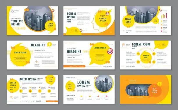 Vector illustration of Abstract Presentation Templates, Infographic elements Template design set