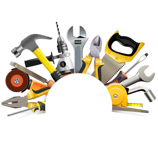 ilustrații de stoc cu vector hand tools blank frame - table saw