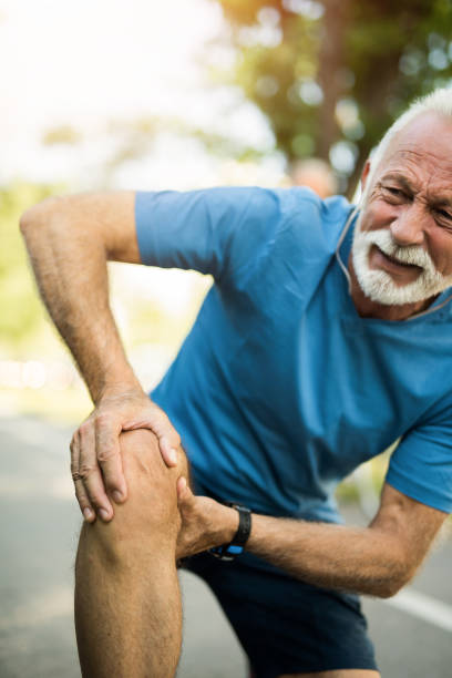 istock Sporty senior man having knee pain. 1173140076