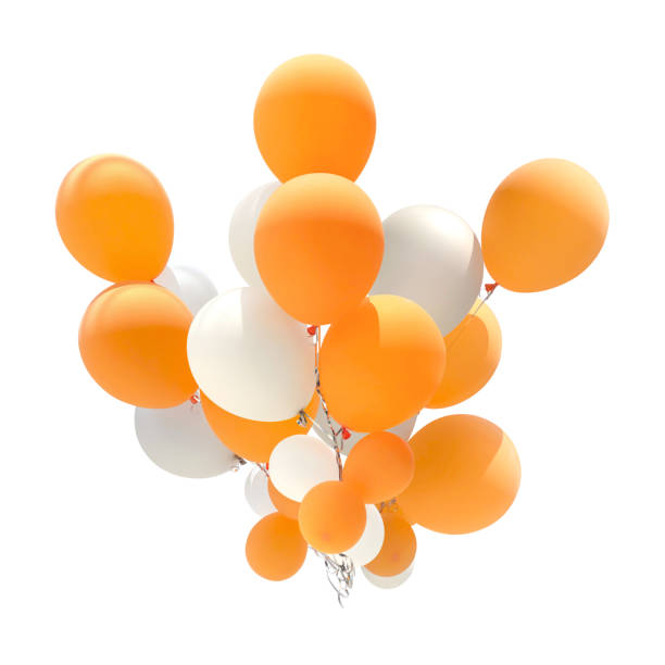 Group of colorful balloons isolated stock photo