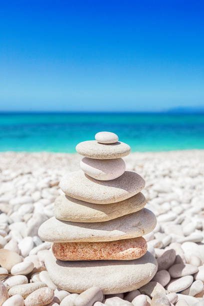 istock Pyramid of stones on the beach 1173145297