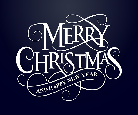 Merry Christmas vector text Calligraphic Lettering design card template. Calligraphic handmade lettering.