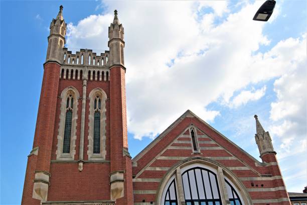 istock Spotlight on Nether Hall Road Methodist Church, Doncaster, South Yorkshire. 1173151382