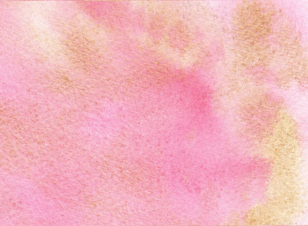 hand drawn watercolor gold pink background. watercolor wash. - rose frame grunge sand imagens e fotografias de stock