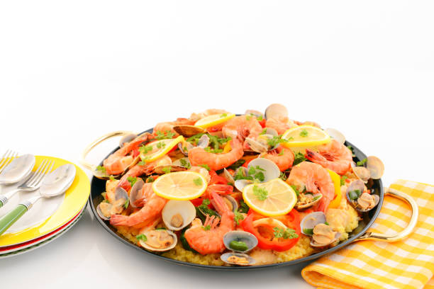 istock Delicious paella in pan 1173154509