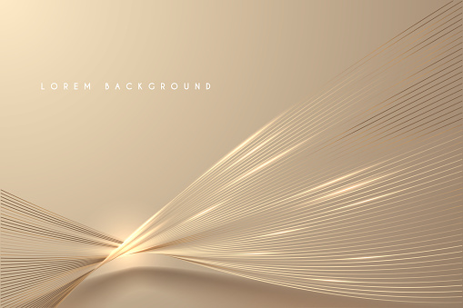 Abstract gold light threads background in vector