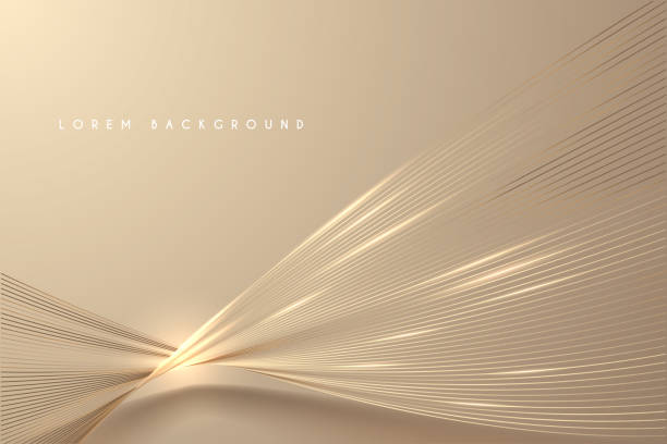 Abstract gold light threads background Abstract gold light threads background in vector gold metal designs stock illustrations