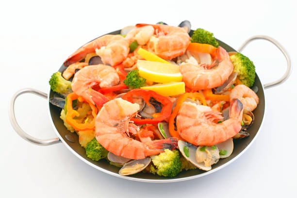 istock Delicious paella in pan 1173158570