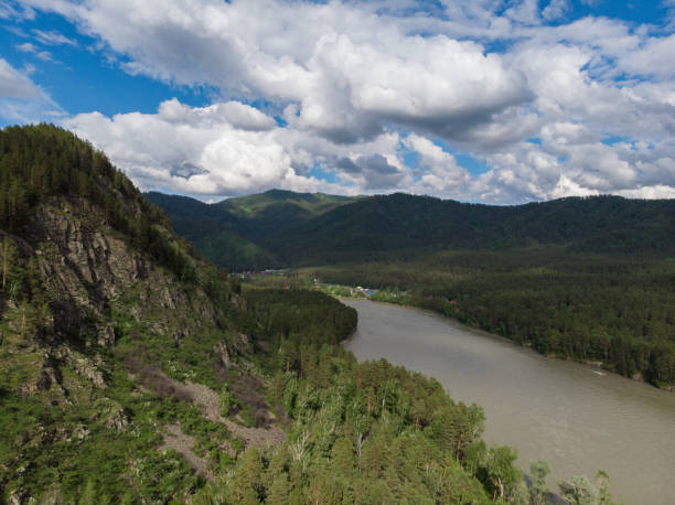 istock Aerial view of Katun river 1173160662