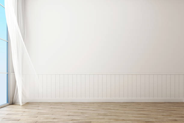 istock mock up poster frame with decorate brick wall and armchair, scandinavian style, 3D render, 3D illustration 1173160703