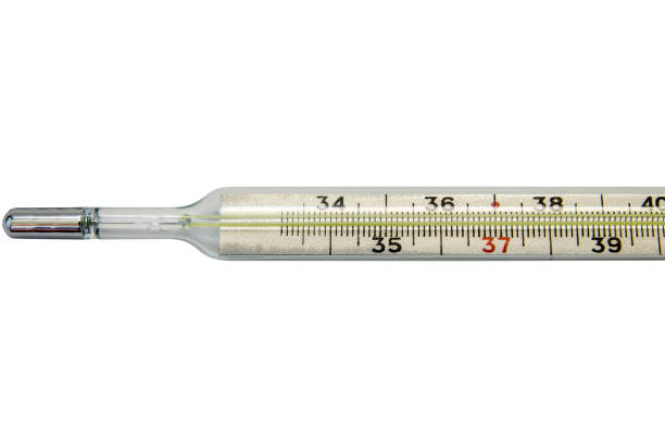old medical thermometer isolated on a white background