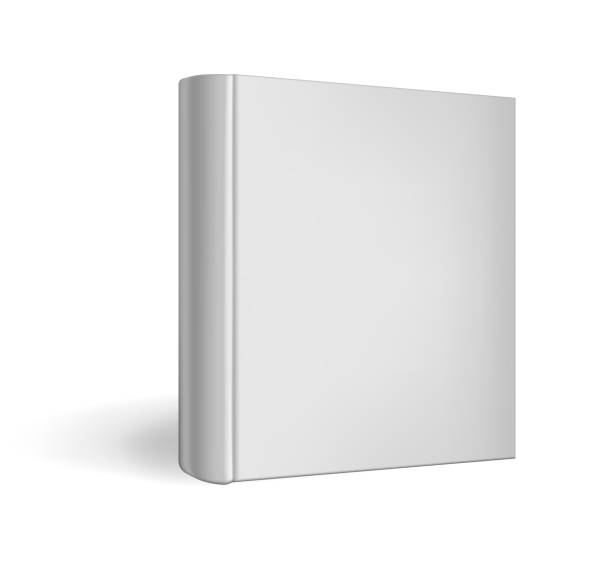 istock Standing closed square hardcover book isolated on white background, realistic vector mockup. Catalog blank front cover, template 1173161169