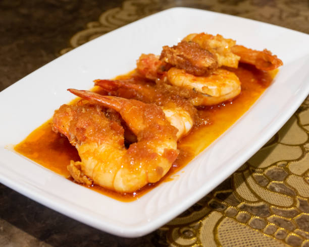 istock Burmese shrimp curry in white plate 1173163124