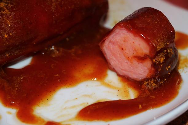 istock extreme close up of a german currywurst on a plate 1173165005