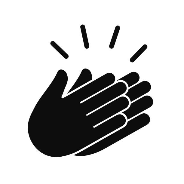 Applause icon, clapping hands, show concept – vector for stock Applause icon, clapping hands, show concept – vector for stock teatro stock illustrations