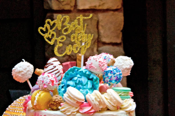 istock Decorative vibrant coloured birthday cake 1173170546