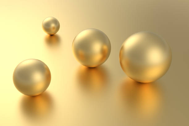istock Gold sphere ball on golden background with reflection. 3D rendering. 1173173879