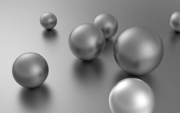 istock silver balls randomly scattered on the surface of a sphere of different sizes. 1173173888