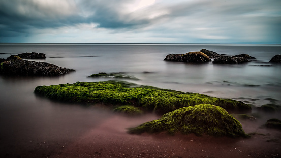 Long exposure of rocks at Ness Cove, Devon