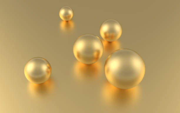 istock Gold sphere ball on golden background with reflection. 3D rendering. 1173175785