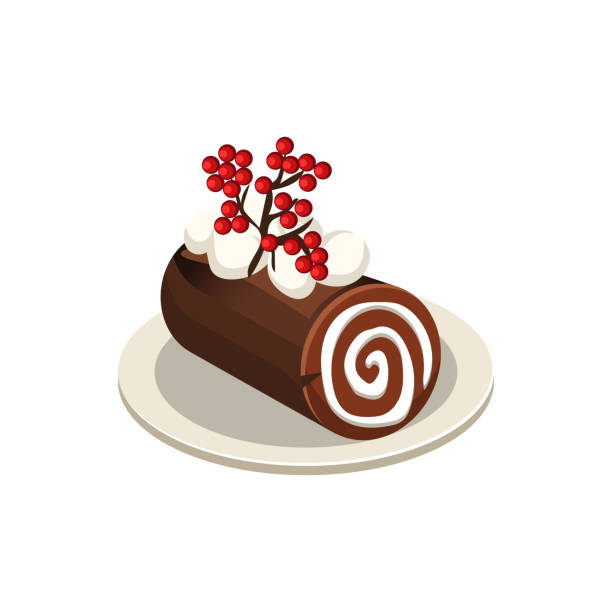 ilustracja wektorowa tortu świątecznego - christmas cake stock illustrations