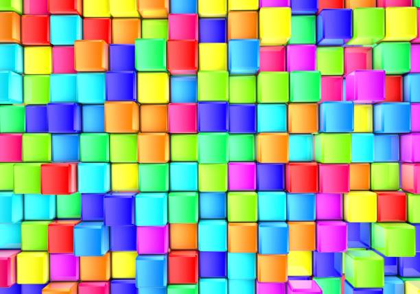 istock Futuristic abstract background of colored cubes 1173183235