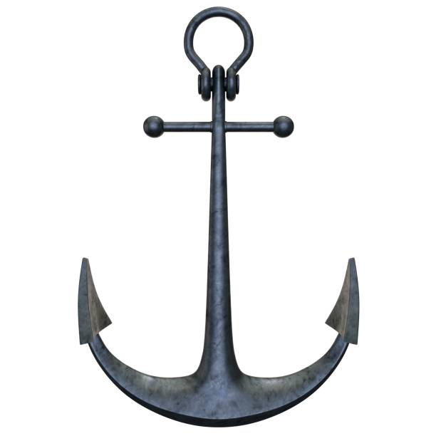 istock Large metal rusty sea anchor 1173183432
